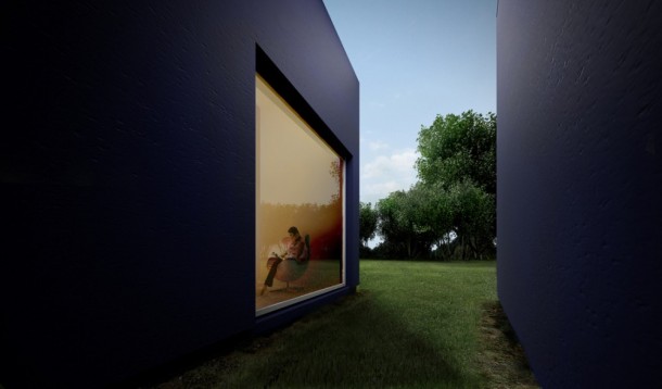 Plastic facade modern house design by moomoo architect 