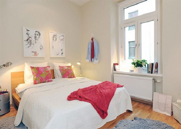 The Modern Swedish Bedroom Designs Creative art in the wall
