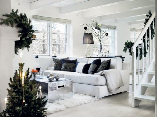 living room design minimalist house in Denmark 