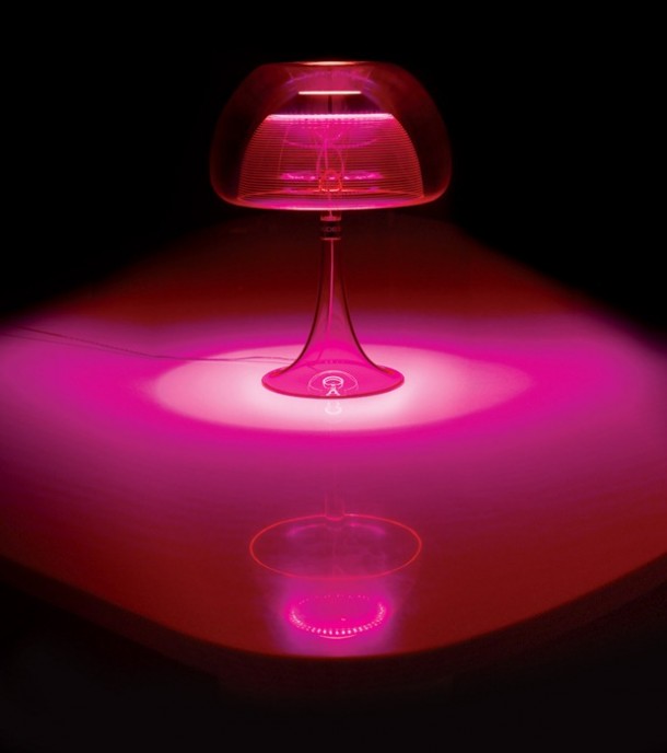 Beautiful Transparent table lamp aurelia by qisdesign in Pink Colour