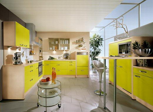 Creative Light Green Color Kitchen