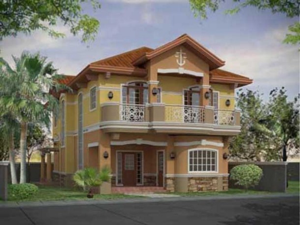Front view Beautiful 3D House Design