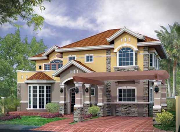 Modern 3D home render Beautiful 3D House Design