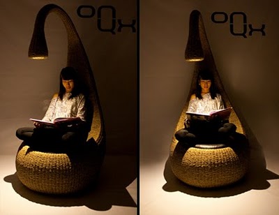 Modern chair by Gaëtan Van de Wyer doubles as an LED lamp
