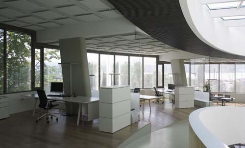 futuristic building interior design