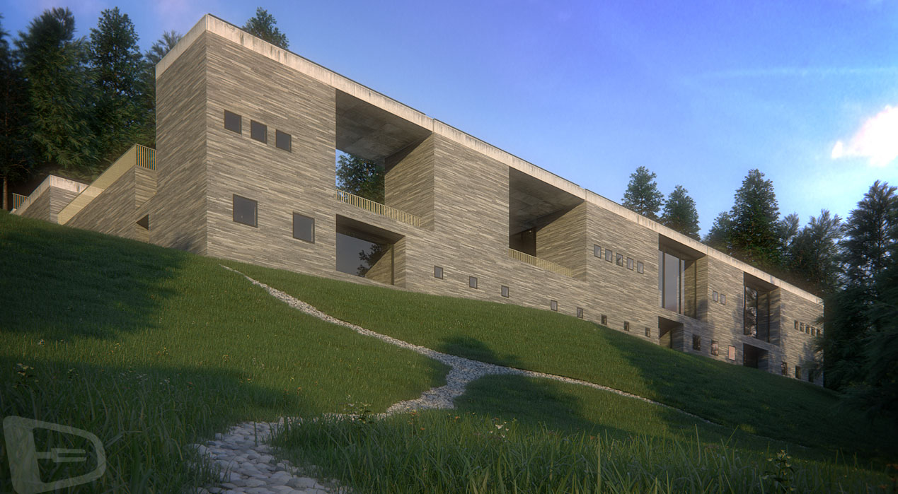 3d Visualization of THERMAE in Vals, Switzerland